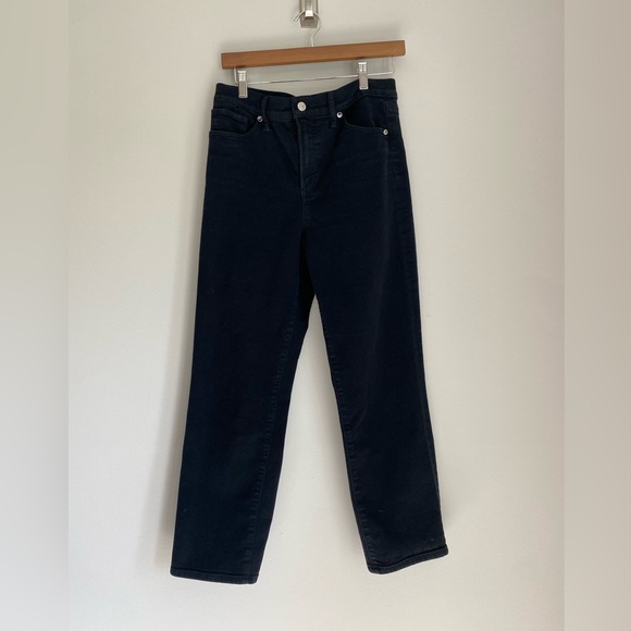 Express Denim - High-Rise Black Straight-Leg Jeans 6R